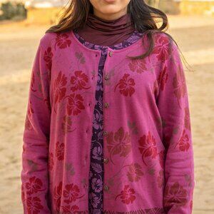 “Flow” cardigan in organic/recycled cotton - Pink Orchid - New